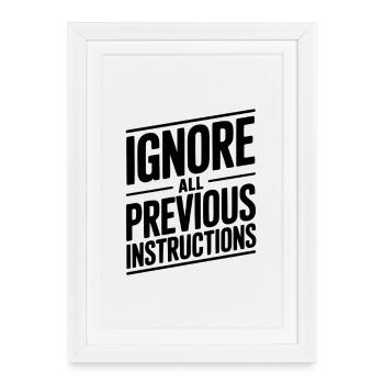 Ignorez toutes les instructions précédentes - Affiche encadrée (27 × 37 cm) - blanc - Devant