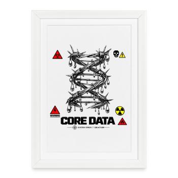 Données principales : Helix ADN fil barbelé et cycynophilie industrielle - Affiche encadrée (27 × 37 cm) - blanc - Devant