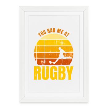 Le dicton du rugby - Affiche encadrée (27 × 37 cm) - blanc - Devant