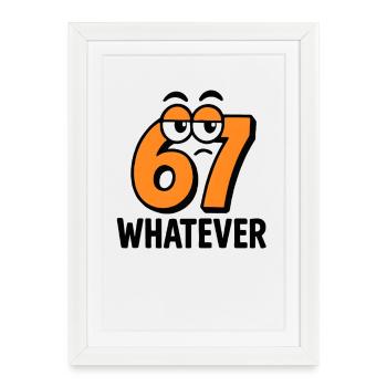 Six Seven Whatever Italian Brainrot Humor Meme - Framed poster (27 × 37 cm) - white - Front