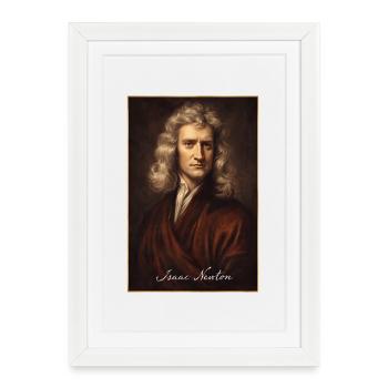 Isaac Newton Portrait - Framed poster (27 × 37 cm) - white - Front