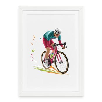 Colored Road Bike Design for Boys - Framed poster (27 × 37 cm) - white - Front