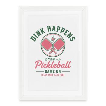 Joueur drôle de pickleball Les amateurs de pickleball jouent - Affiche encadrée (27 × 37 cm) - blanc - Devant