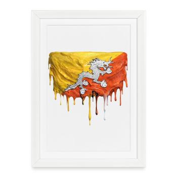 Palette de couleurs du drapeau des dragons au Bhoutan - Affiche encadrée (27 × 37 cm) - blanc - Devant