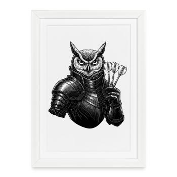 Fléchettes Hibou Poker Poker Fléchettes Feu - Affiche encadrée (27 × 37 cm) - blanc - Devant