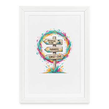 Sentiers des îles tropicales Signaling - Affiche encadrée (27 × 37 cm) - blanc - Devant