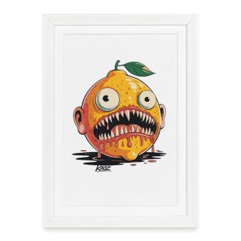 Monstre des Agrumes du Cauchemar - Affiche encadrée (27 × 37 cm) - blanc - Devant