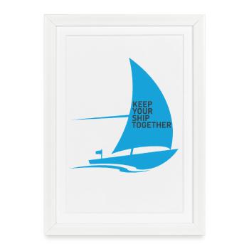 Régate Voile Chemise Voilier Yacht Équipage - Affiche encadrée (27 × 37 cm) - blanc - Devant