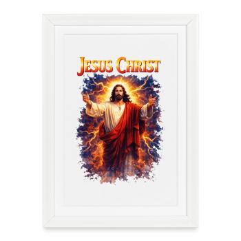 Portrait de Jésus-Christ - Affiche encadrée (27 × 37 cm) - blanc - Devant
