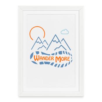 Aventure à l’empreinte de bottes de montagne - Affiche encadrée (27 × 37 cm) - blanc - Devant