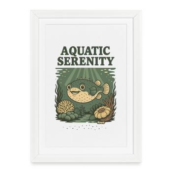 Poisson-globe aquatique Serenity - Affiche encadrée (27 × 37 cm) - blanc - Devant