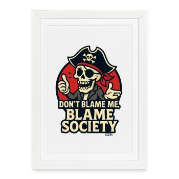 Crâne de pirate avec un dicton - Affiche encadrée (27 × 37 cm) - blanc - Devant