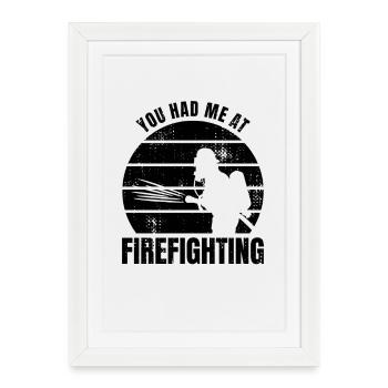 Firefighter Joke - Framed poster (27 × 37 cm) - white - Front