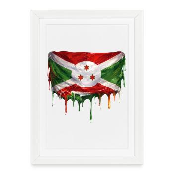 Burundi Flag Art - Framed poster (27 × 37 cm) - white - Front