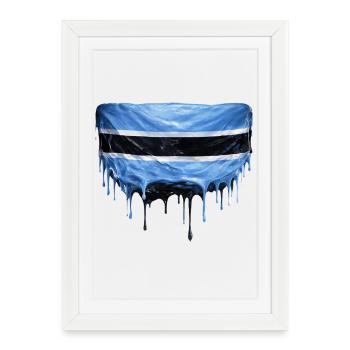 Botswana Flag Drop Art - Framed poster (27 × 37 cm) - white - Front