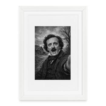 Autoportrait d’Edgar Allan Poe - Affiche encadrée (27 × 37 cm) - blanc - Devant
