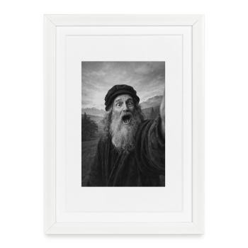 Autoportrait de Léonard de Vinci - Affiche encadrée (27 × 37 cm) - blanc - Devant