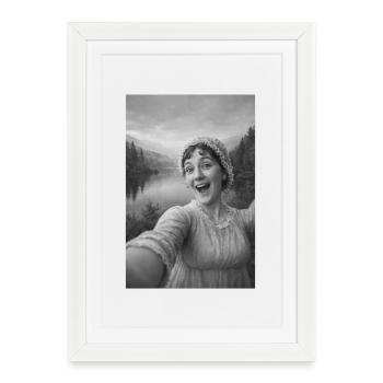 Autoportrait de Jane Austen - Affiche encadrée (27 × 37 cm) - blanc - Devant