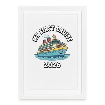 Ma première croisière en 2026 - Affiche encadrée (27 × 37 cm) - blanc - Devant