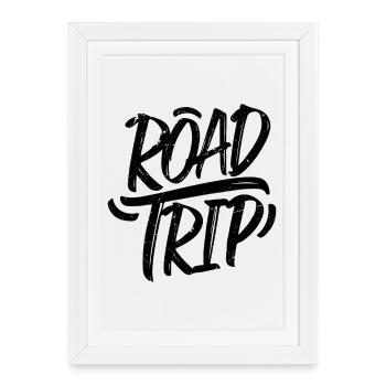 Voyage en voiture - Affiche encadrée (27 × 37 cm) - blanc - Devant