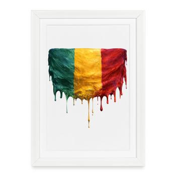 Drapeau du Mali en illustration de goutte - Affiche encadrée (27 × 37 cm) - blanc - Devant