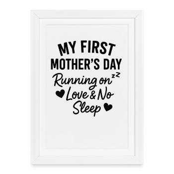 First Mother's Day Humor Mom Gift Idea Family - Framed poster (27 × 37 cm) - white - Front
