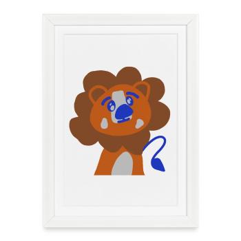 cute lion - Framed poster (27 × 37 cm) - white - Front
