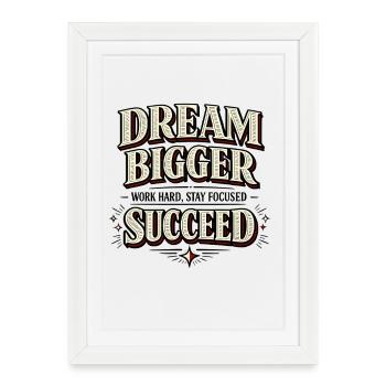 Dream Bigger Succeed Success Rate Vintage - Framed poster (27 × 37 cm) - white - Front