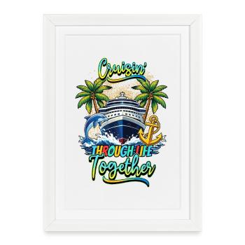 Vacances en famille à traverser la vie ensemble - Affiche encadrée (27 × 37 cm) - blanc - Devant