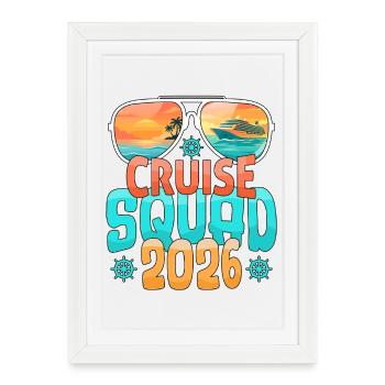 Voyage de vacances en famille Croisière Équipe - Affiche encadrée (27 × 37 cm) - blanc - Devant
