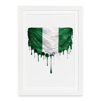 Nigerian flag in colorful paint application - Framed poster (27 × 37 cm) - white - Front