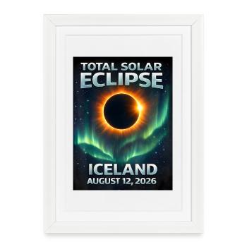 Total Solar Eclipse Iceland 2026 - Framed poster (27 × 37 cm) - white - Front