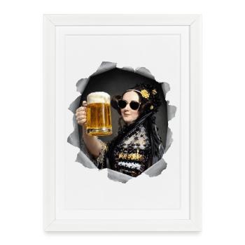 Ada Lovalace with sunglasses and beer - Framed poster (27 × 37 cm) - white - Front