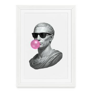 Caesar with sunglasses and chewing gum - Framed poster (27 × 37 cm) - white - Front