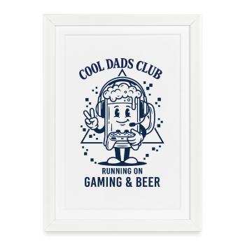 Gamer Papa Chemise Gaming Bière Cadeau Papa - Affiche encadrée (27 × 37 cm) - blanc - Devant