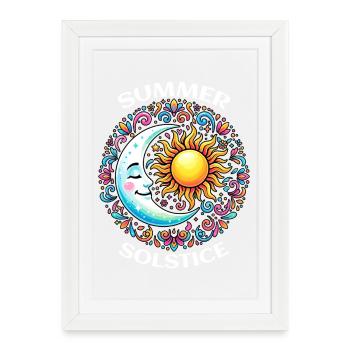 Litha Pagan Solstice d’été Midsommar - Affiche encadrée (27 × 37 cm) - blanc - Devant