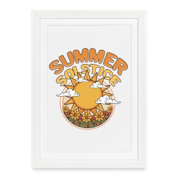 Litha Pagan Solstice d’été Midsommar - Affiche encadrée (27 × 37 cm) - blanc - Devant