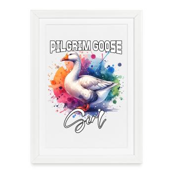 Oie pèlerine Fille Oie pèlerine - Affiche encadrée (27 × 37 cm) - blanc - Devant
