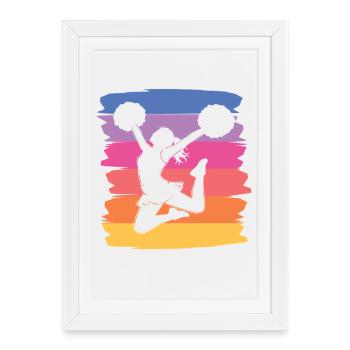 Cheerpom pom girls Mom Cheerleading - Affiche encadrée (27 × 37 cm) - blanc - Devant