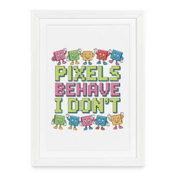 Pixel du designer de logo se comporte comme je ne suis pas designer de marque - Affiche encadrée (27 × 37 cm) - blanc - Devant