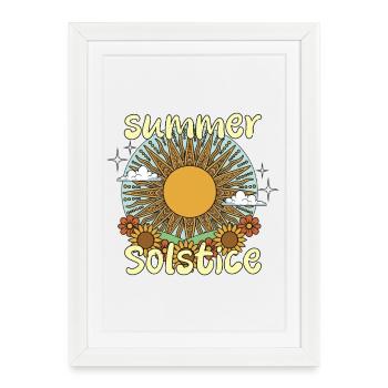 Litha Pagan Solstice d’été Midsommar - Affiche encadrée (27 × 37 cm) - blanc - Devant