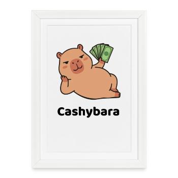 Cochon de billet de banque - Cashybara - Gagne-d’argent - Affiche encadrée (27 × 37 cm) - blanc - Devant