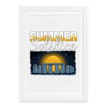 Litha Pagan Solstice d’été Midsommar - Affiche encadrée (27 × 37 cm) - blanc - Devant