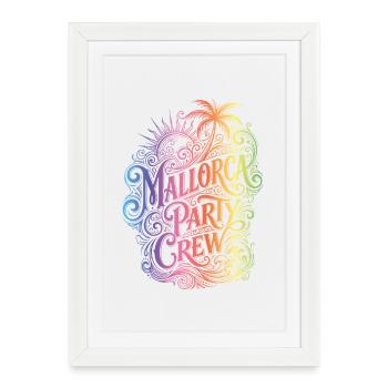 Diction haute en couleur de l’équipe de la fête de Majorque - Affiche encadrée (27 × 37 cm) - blanc - Devant