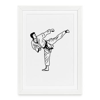 Karate Sketch - Framed poster (27 × 37 cm) - white - Front