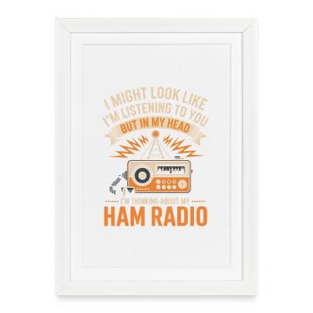 Ham Radio Daydreams Tee - Framed poster (27 × 37 cm) - white - Front