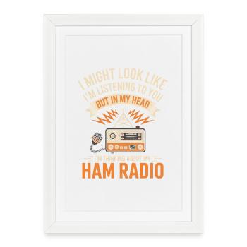 Ham Radio Graphic Tee - Framed poster (27 × 37 cm) - white - Front