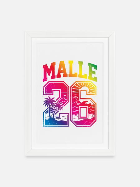 Malle 2026 Trikot Bunt - Gerahmtes Poster (27 × 37 cm) - Weiß