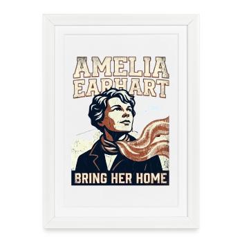 Amelia Earhart – Bring Her Home - Framed poster (27 × 37 cm) - white - Front