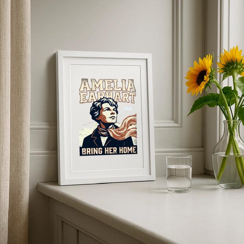 Amelia Earhart – Bring sie nach Hause Gerahmtes Poster (27 × 37 cm)